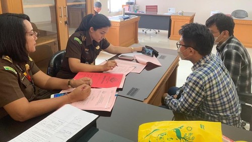 Pelimpahan kasus penyelundupan berlian di Kejari Badung Rabu (12/1/2023).