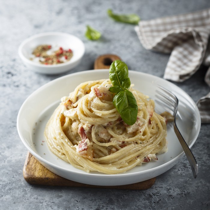 Homemade pasta Carbonara
