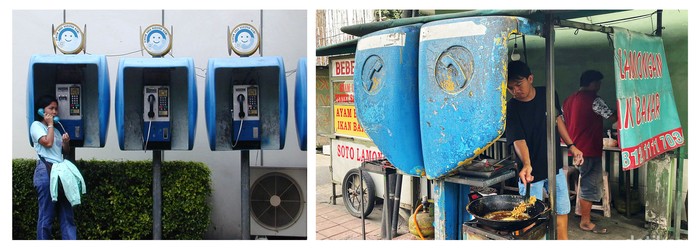 Inilah peninggalan alat komunikasi yang sempat berjaya di Era 90-an, nasibnya kini dipandang sebelah mata. Beralih fungsi hingga tak terawat dan dibiarkan mati.

Hal ini pun dibuktikan dengan banyak bilik telepon umum yang kini terbengkalai dan menjadi bangkai. Tak sedikit juga yang memanfaatkan untuk menjadi sarana untuk berjualan seperti ini.
