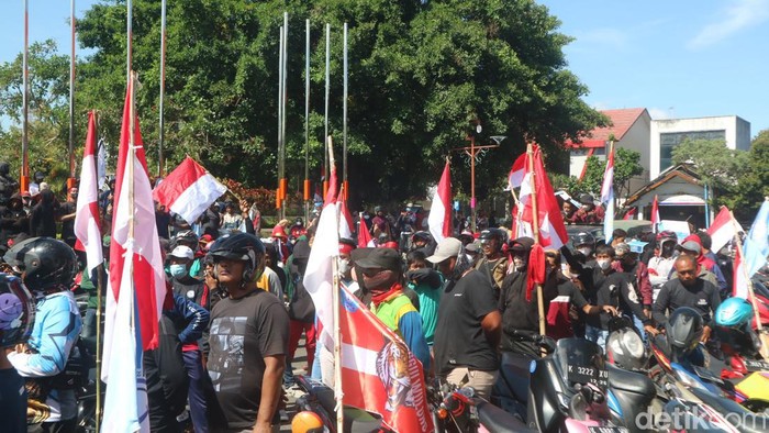 Demo nelayan di Pati, Jumat (13/1/2023).