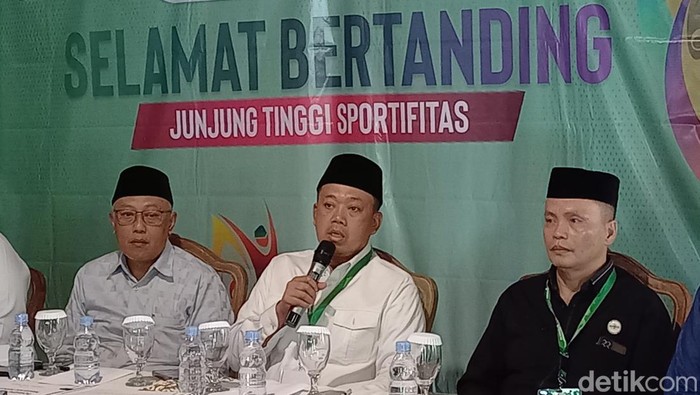 Konferensi pers Porseni NU 2023 di Solo, Jumat (13/1/2023).