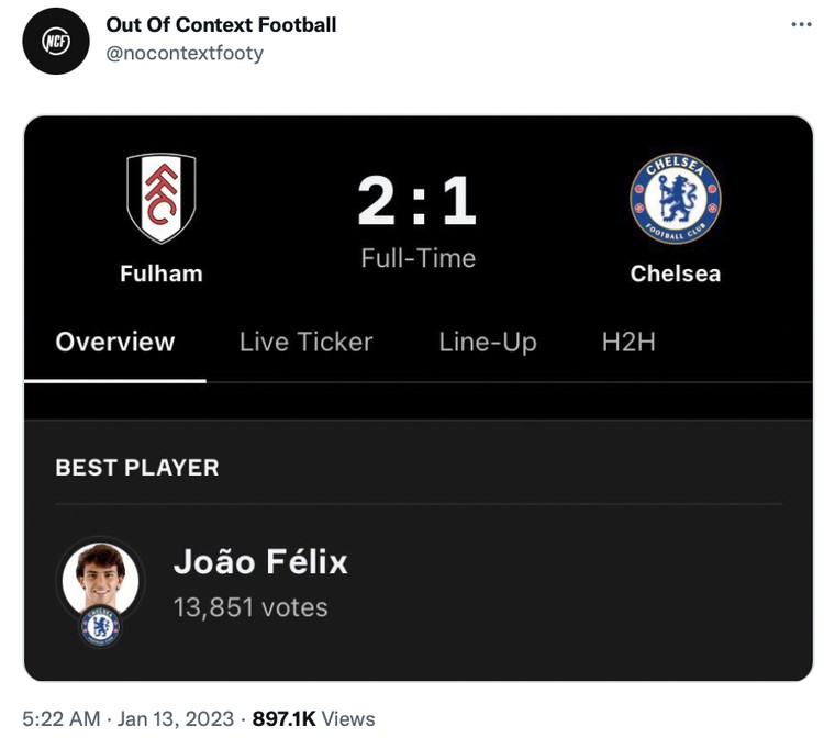 Meme kocak Chelsea kalah dari Fulham