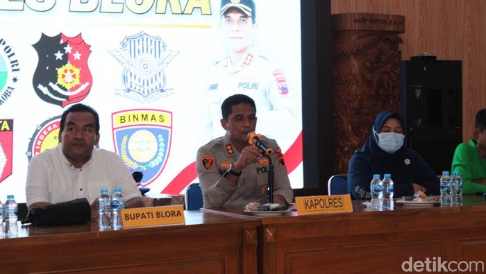 Polres Blora pers rilis kasus pemerkosaan bocah difabel, Jumat (13/1/2023).