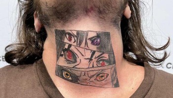 Sepertinya saat diskusi dengan seniman tatonya, briefing-nya cuma mau jadi anime. Foto: Group member via Bored Panda