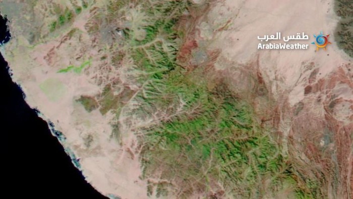 Foto citra satelit Arab Saudi menghijau Foto citra satelit Arab Saudi menghijau