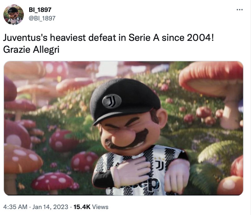 Meme Juventus kalah telak dikalahkan Napoli