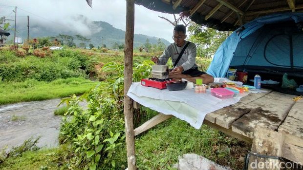 Spot camping Svarga Simelir di dusun Pamah Simelir, Desa Telagah, Kecamatan Sei Bingai, Langkat. (Perdana Ramadhan/detikSumut)