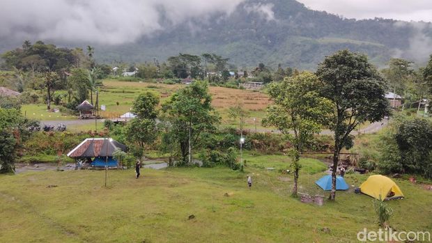 Spot camping Svarga Simelir di dusun Pamah Simelir, Desa Telagah, Kecamatan Sei Bingai, Langkat. (Perdana Ramadhan/detikSumut)