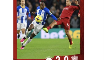 Kalah, demikian caption singkat di Twitter resmi Liverpool mengabarkan kekalahan telak mereka. Foto: Twitter