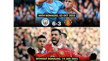 MU tanpa Ronaldo ternyata jauh lebih baik. Foto: Twitter