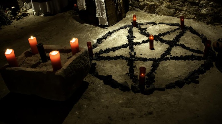 Altar rituals satanic, witchcraft and spells, halloween