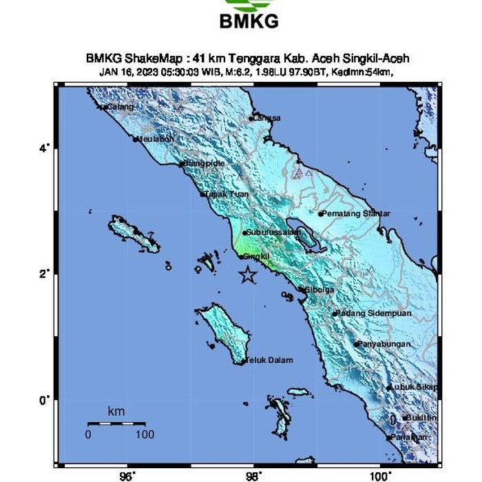 Analisis BMKG soal Gempa M 6,2 yang Guncang Aceh Singkil