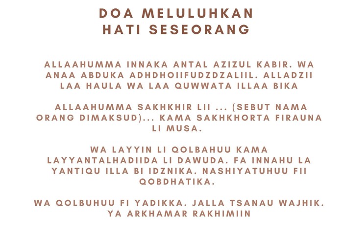 Doa Meluluhkan Hati Seseorang Doa Meluluhkan Hati Seseorang