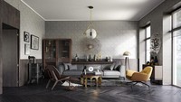 Mid-Century Modern (1930 – today), gaya interior ini merupakan perpaduan antara gaya moderen dengan unsur-unsur alam. Bahan-bahan seperti rotan, bambu, dan anyaman terasa alami dan modern ketika dibawa ke ruang tamu dalam bentuk kursi, cermin, dan trim.