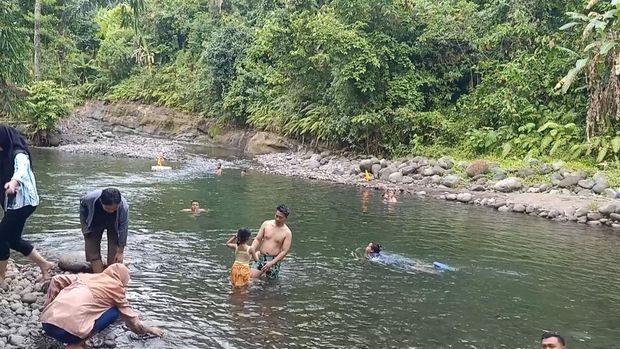 Kolam renang Alas Utama Medewi (AUM) di Banjar Baler Setra, Desa Medewi, Kecamatan Pekutatan, Kabupaten Jembrana, Minggu (16/1/2023). (I Putu Adi Budiastrawan/detikBali).