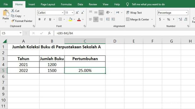 Rumus persen Excel