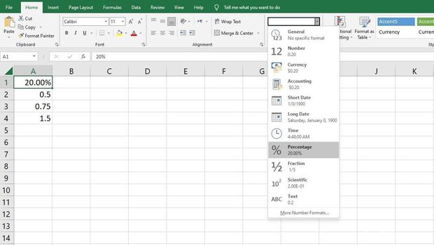 Rumus persen Excel