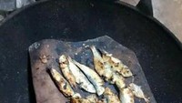 Niatnya goreng ikan, tetapi orang ini tak punya minyak goreng. Alhasilnya hasil masakannya seperti ikan bakar yang belum matang. Foto: Instagram /Twitter