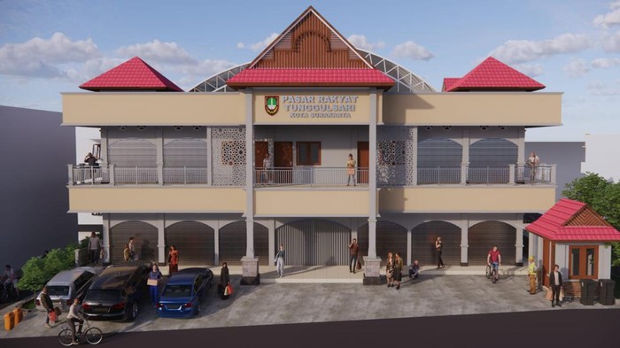 Desain Pasar Tunggulsari, Kota Solo.