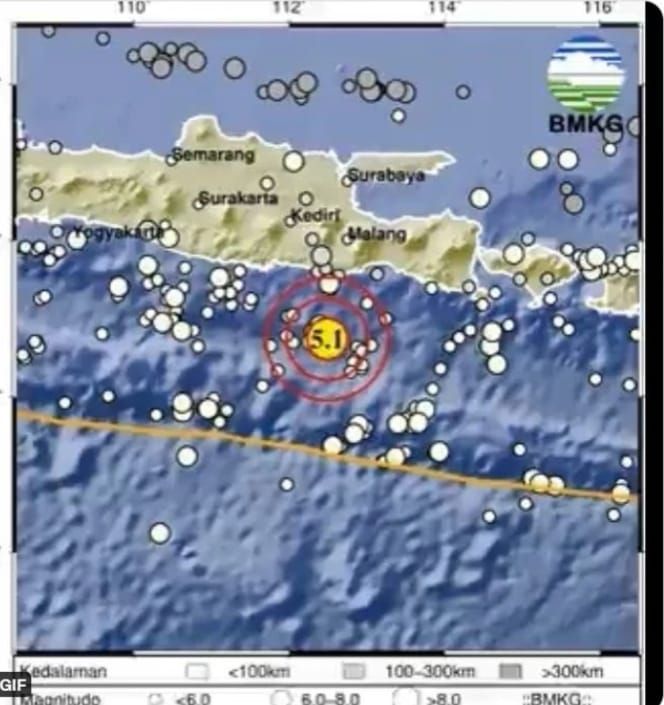 Gempa mengguncang Malang hari ini pada Selasa, 17 Januari 2023. Informasi tersebut disampaikan oleh BMKG melalui akun Twitter resmi @infoBMKG.