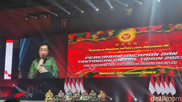 Kepala BIN Jenderal Pol (Pun) Budi Gunawan acara Rakornas Forkopimda 2023 di SICC, Kabupaten Bogor
