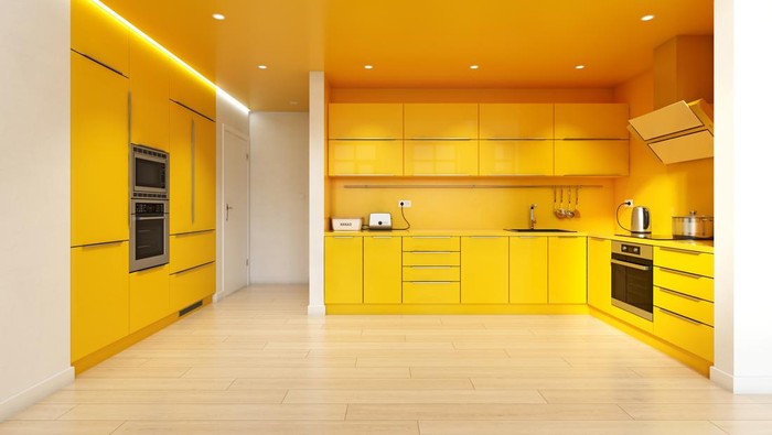 Kitchen set warna mustard