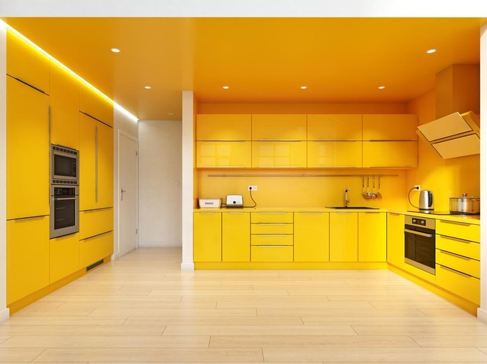 Kitchen set warna mustard