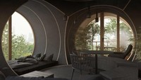 Hunian 4 lantai ini menyediakan kamar tidur, dapur, ruang makan, serta kamar mandi. 