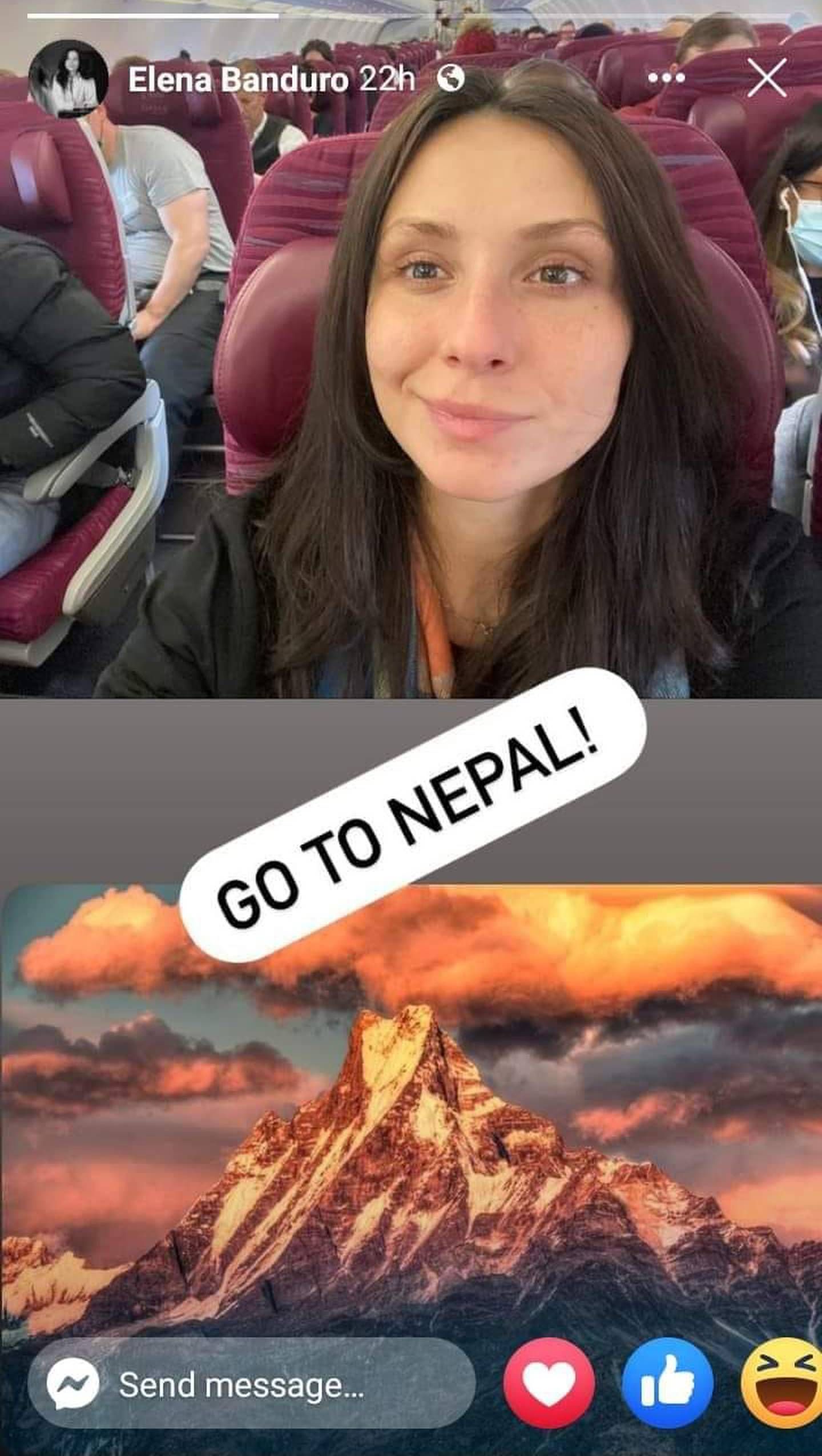 Elena Banduro, vloger Rusia yang turut jadi korban pesawat jatuh Yeti Airlines di Nepal.