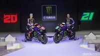 Dalam peluncuran kali ini, Yamaha masih menggunakan sponsor utamanya, Monster Energy. Livery Yamaha Monster Energy, warna didominasi hitam dan biru atau sama dengan tahun lalu. Terdapat logo blue core di area winglet pada YZR-M1 dan beberapa sponsor baru.  