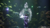 Tak sekedar menampilkan atraksi berkostum mencolok, barongsai yang disuguhkan mengisahkan pula dongeng Dewi Bulan dan Tabib Kelinci.