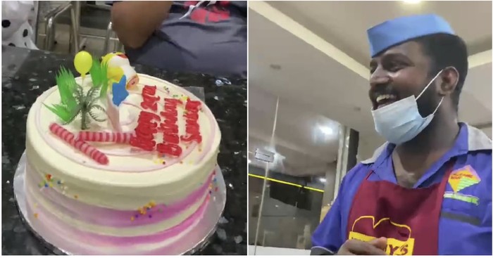 Haru! Pelanggan Ini Beri Kue Ultah ke Pelayan Resto Langganannya