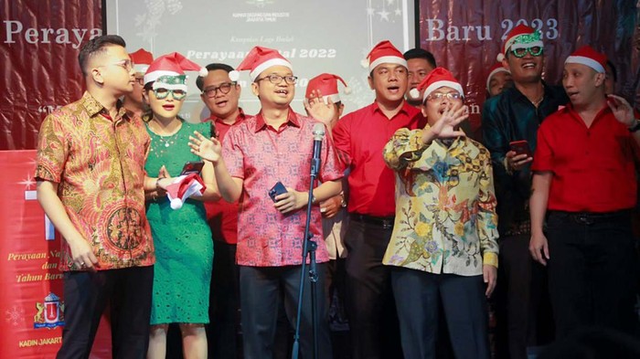 Kadin Jakarta Timur gelar Perayaan Natal, Rabu (18/1/23). Perayaan Natal ini untuk mempererat persaudaraan di pengurus Kadin Jakarta Timur serta Kadin DKI Jakarta.