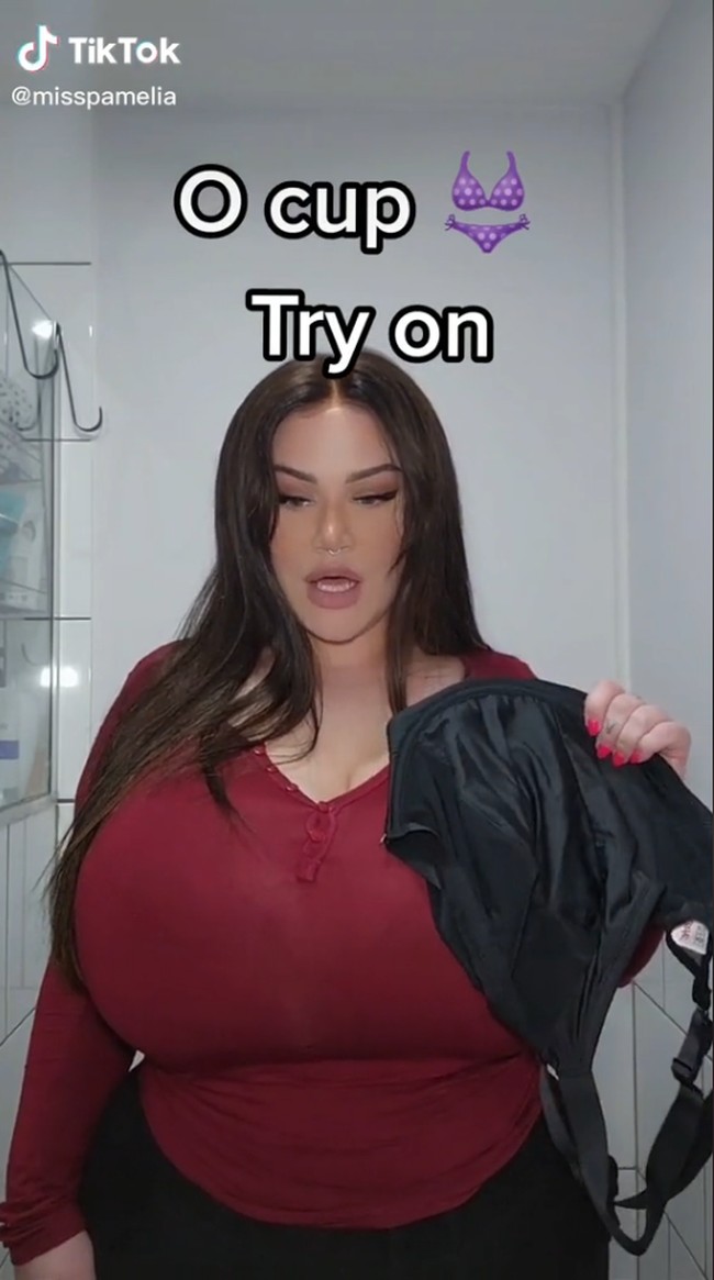 Tentu ada komentar jahat tapi kebanyakan aku merasa itu membuka mata orang mengenai gigantomastia, kondisi yang sangat langka, jadi kebanyakan orang tidak tahu. Aku orang melakukan riset sebelum berkomentar tentang penampilanku. Tida nyaman dan tidak mudah mengidap gigantomastia, kata Pamelia. Foto: TikTok Pamelia J