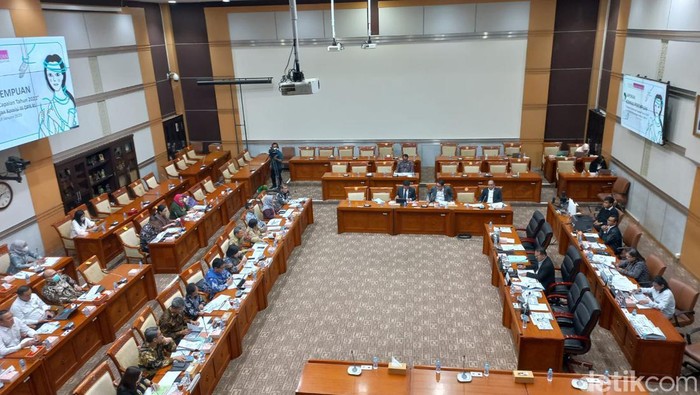 Rapat Komisi III DPR bersama Komnas HAM di kompleks parlemen, Senayan, Jakarta, Rabu (18/1/2023). (Anggi Muliawati/detikcom)