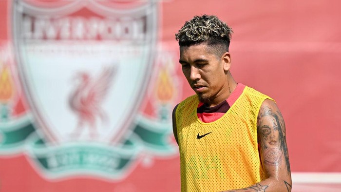 DUBAI, UNITED ARAB EMIRATES - DECEMBER 13: (THE SUN OUT, THE SUN ON SUNDAY OUT) Roberto Firmino of Liverpool during a training session on December 13, 2022 in Dubai, United Arab Emirates. (Photo by Nick Taylor/Liverpool FC/Liverpool FC via Getty Images)