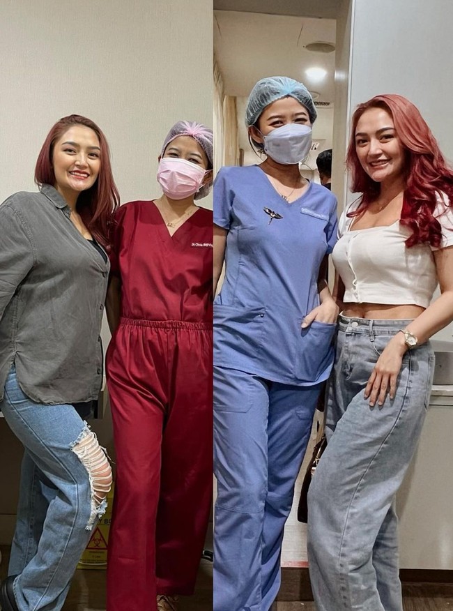 Usai melahirkan penampilan Siti Badriah memang terlihat jadi makin langsing. Ia pun sempat membagikan fotonya ketika masih memiliki bb 65 kg hingga turun menjadi 57 kg. Tak puas sampai situ, Sibad berencana akan kembali menurunkan beratnya hingga berhasil mencapai 48 kg. Foto: Instagram/@sitibadriahh