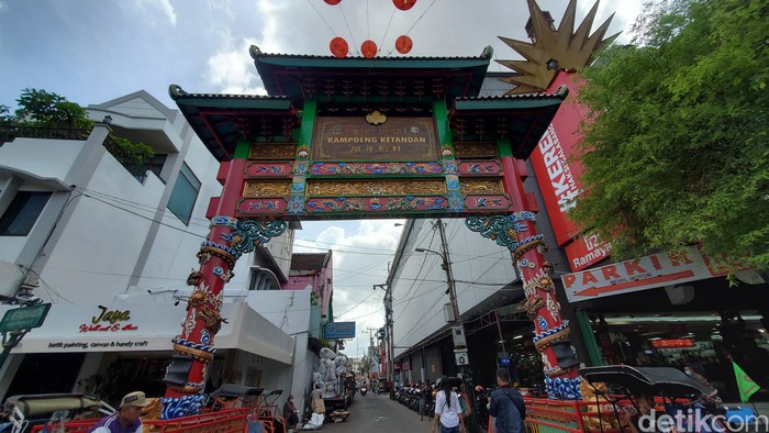 Gapura Masuk Kampung Ketandan Malioboro, Kamis (19/1/2023).