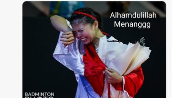 Marcus/Kevin lebih tangguh dan berhasil menang 23-21 Foto: Twitter