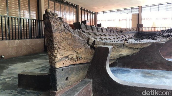 Penampakan Perahu Kuno Punjulharjo di Desa Punjulharjo, Rembang, Jawa Tengah. Foto diambil Selasa (22/11/2022).