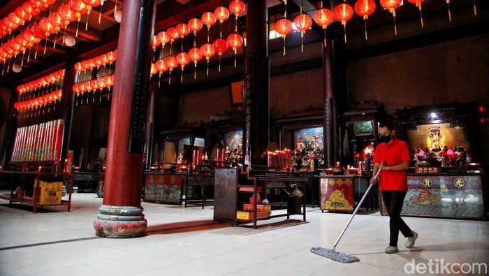 Vihara Satya Dharma di kawasan Teluk Gong, Penjaringan, Jakarta Utara, sudah berbenah dan siap menyambut perayaan Imlek.