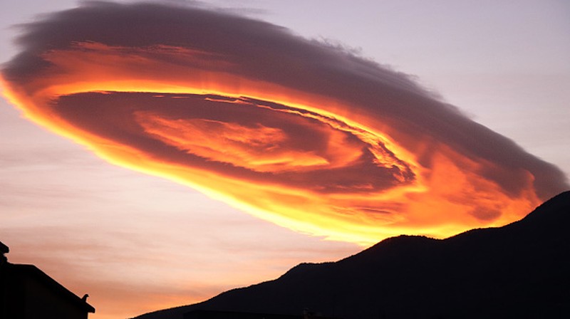 BURSA, TURKIYE - JANUARY 19: Lenticular clouds appear over Turkiye's Bursa province on January 19, 2023. (Photo by Mustafa Bikec/Anadolu Agency via Getty Images)