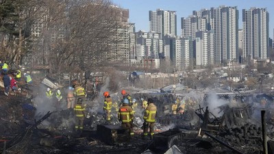 Desa Kumuh di Seoul Kebakaran, Puluhan Rumah Hancur