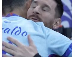 Meme Mengandung Bawang, Potret Kehangatan Ronaldo dan Messi