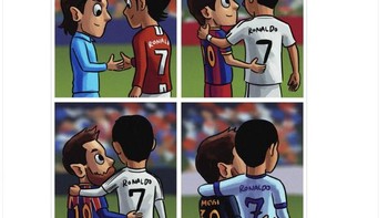 Keakraban Messi dan Ronaldo. Foto: Twitter
