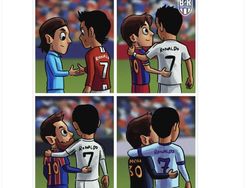 Meme Mengandung Bawang, Potret Kehangatan Ronaldo dan Messi