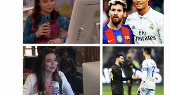 Ronaldo dan Messi dulu dan sekarang. Foto: Twitter