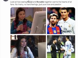 Meme Mengandung Bawang, Potret Kehangatan Ronaldo dan Messi