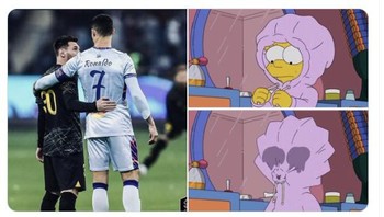 Momen Ronaldo dan Messi begitu akrab bikin haru. Foto: Twitter