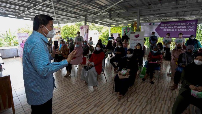 Diskusi yang membahas stunting digelar di Kresek, Tangerang, Banten, Jumat, (20/1/23). Diskusi ini turut dihadiri para ibu hamil.